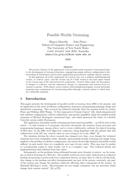 Possible Worlds Versioning