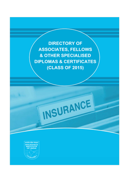 Class of 2015) Directory of Associates, Fellows & Other Specialised Diplomas & Certificates (Class of 2015)