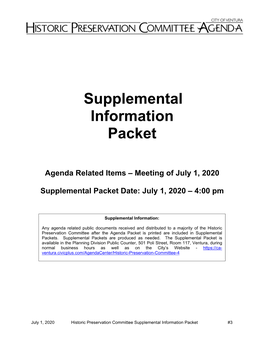 Supplemental Information Packet