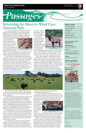 Returning the Bison to Wind Cave National Park