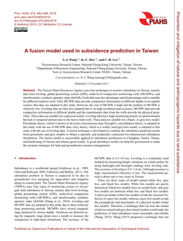 A Fusion Model Used in Subsidence Prediction in Taiwan