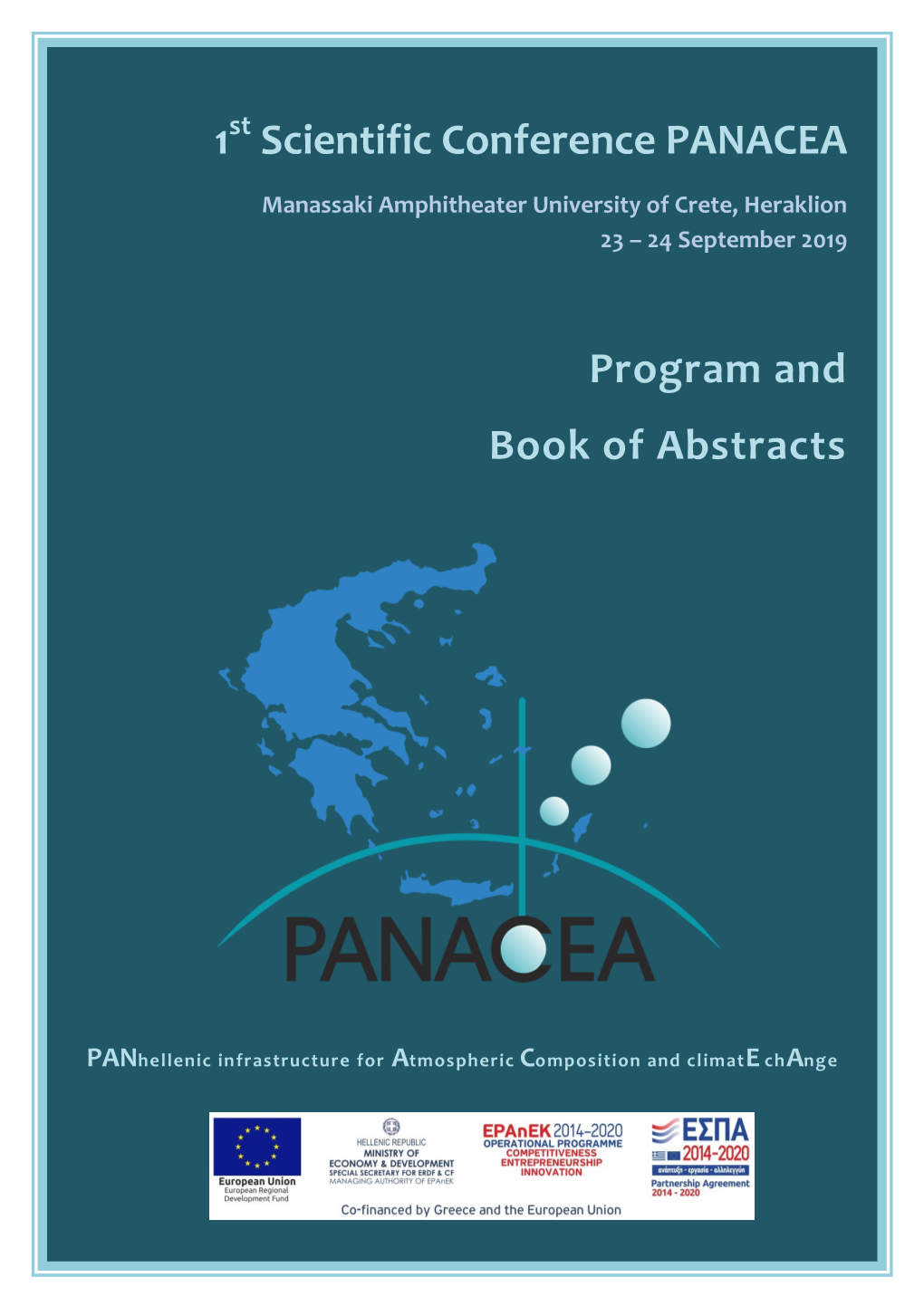 1 Scientific Conference PANACEA Program and Book of Abstracts