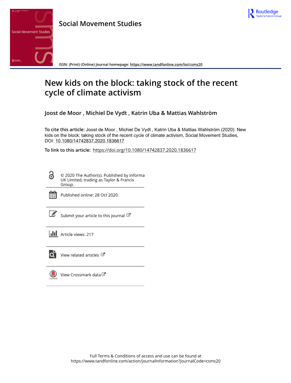 New Kids on the Block: Taking Stock of the Recent Cycle of Climate Activism