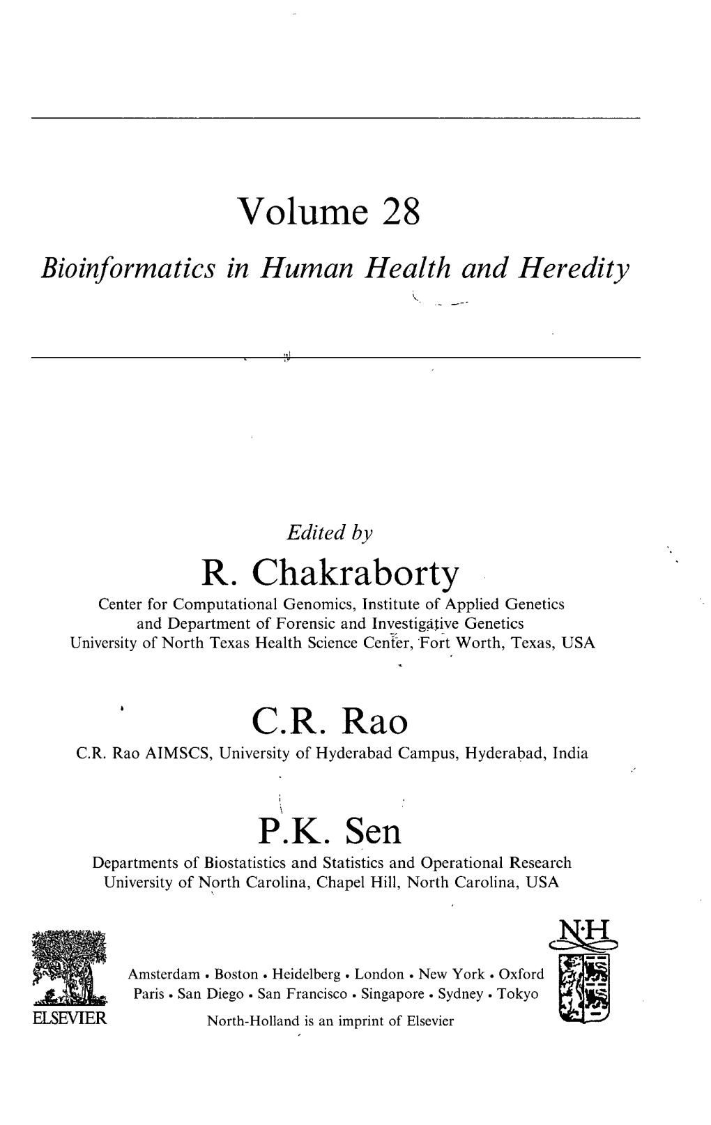 Volume 28 R. Chakraborty C.R. Rao P.K