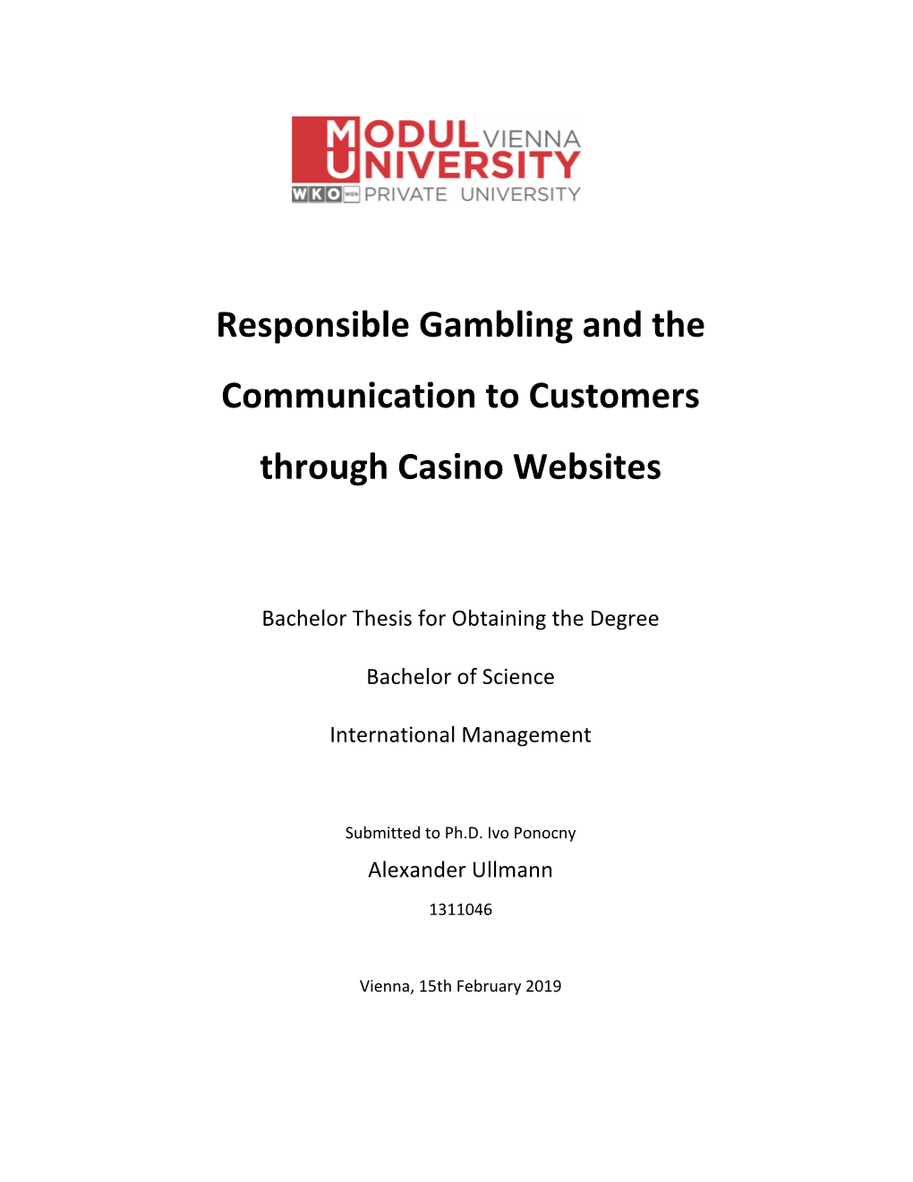 Responsible Gambling and the Communication to Customers Through Casino Websites