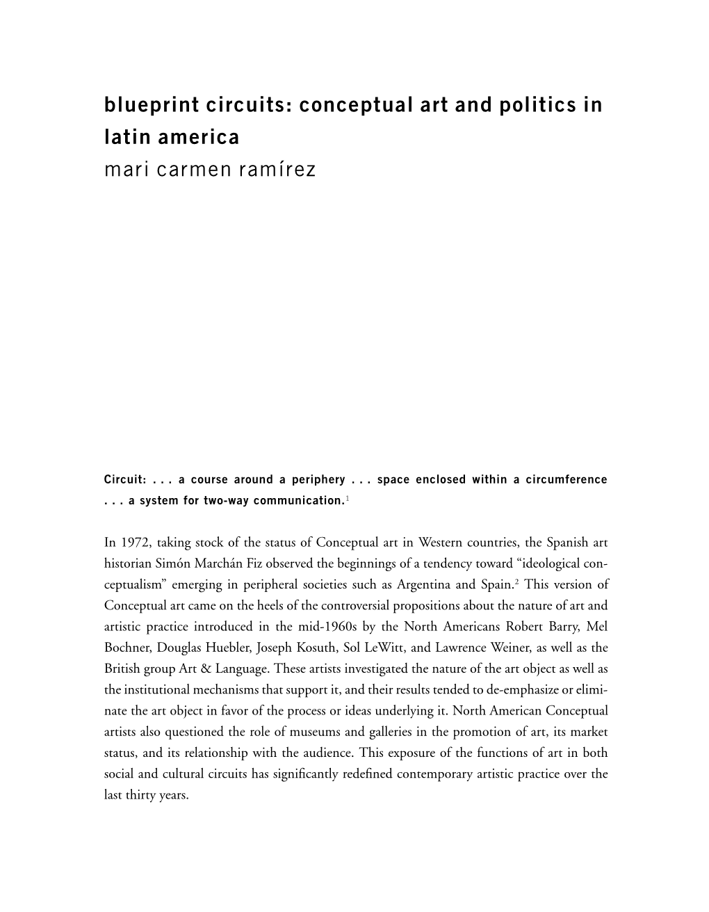 Conceptual Art and Politics in Latin America Mari Carmen Ramı´Rez