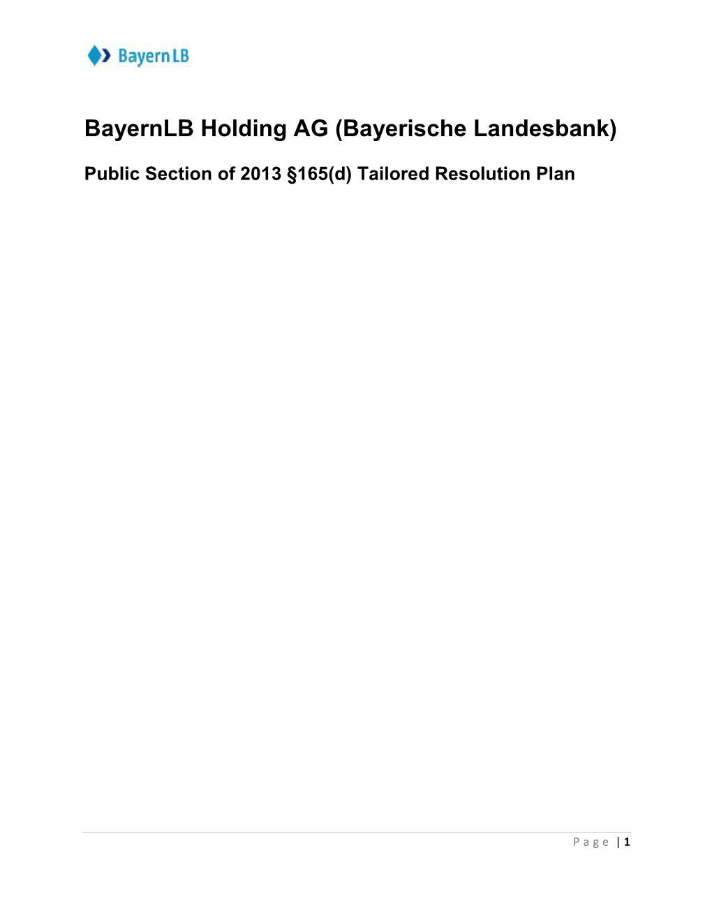 Bayernlb Holding AG (Bayerische Landesbank)