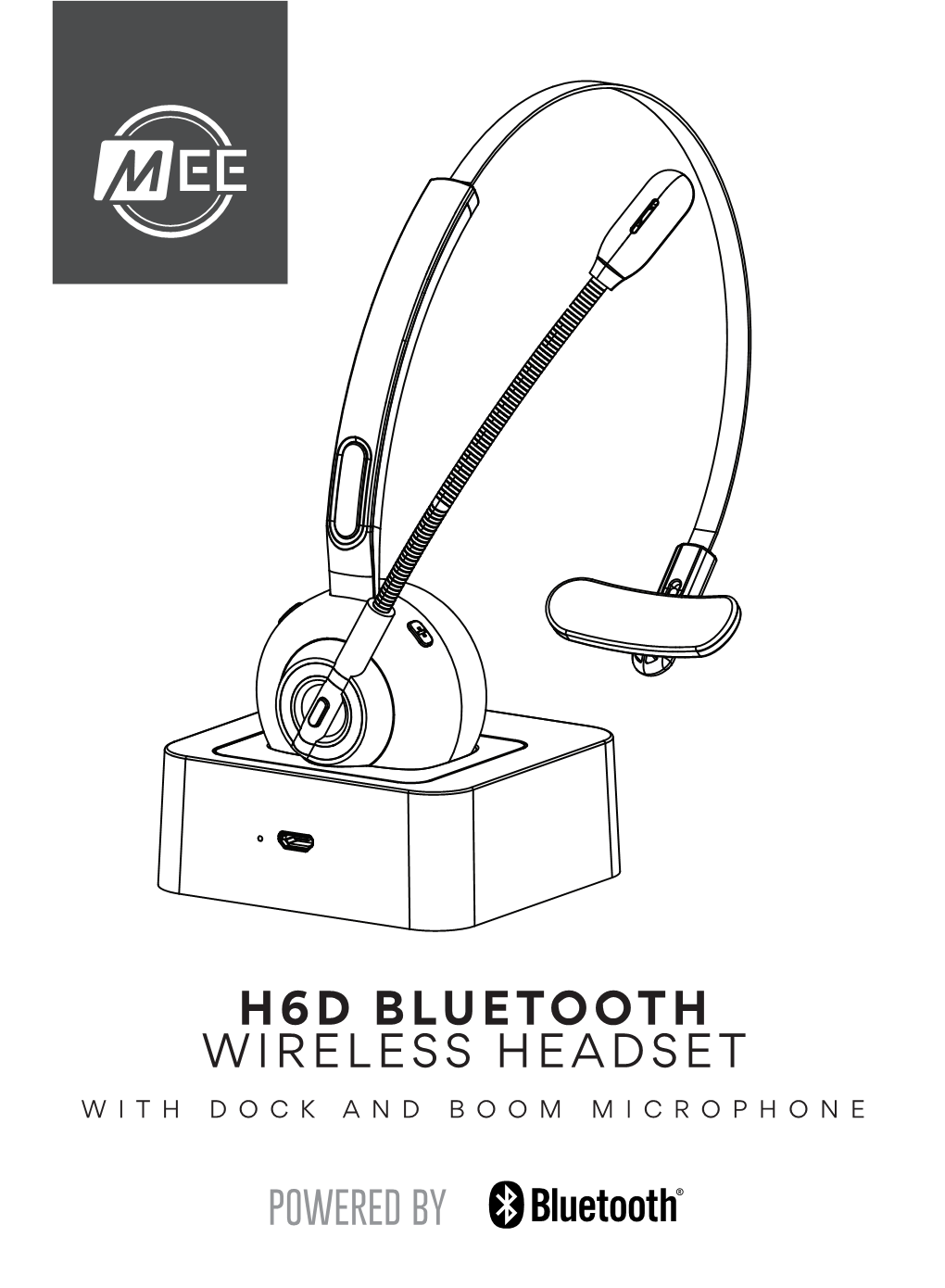 H6d Bluetooth Wireless Headset with Dock and Boom Microphone