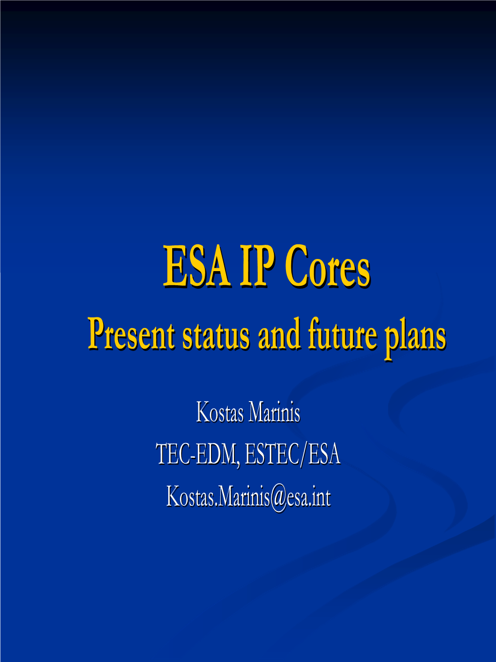 ESA IP Cores 2 Introductionintroduction