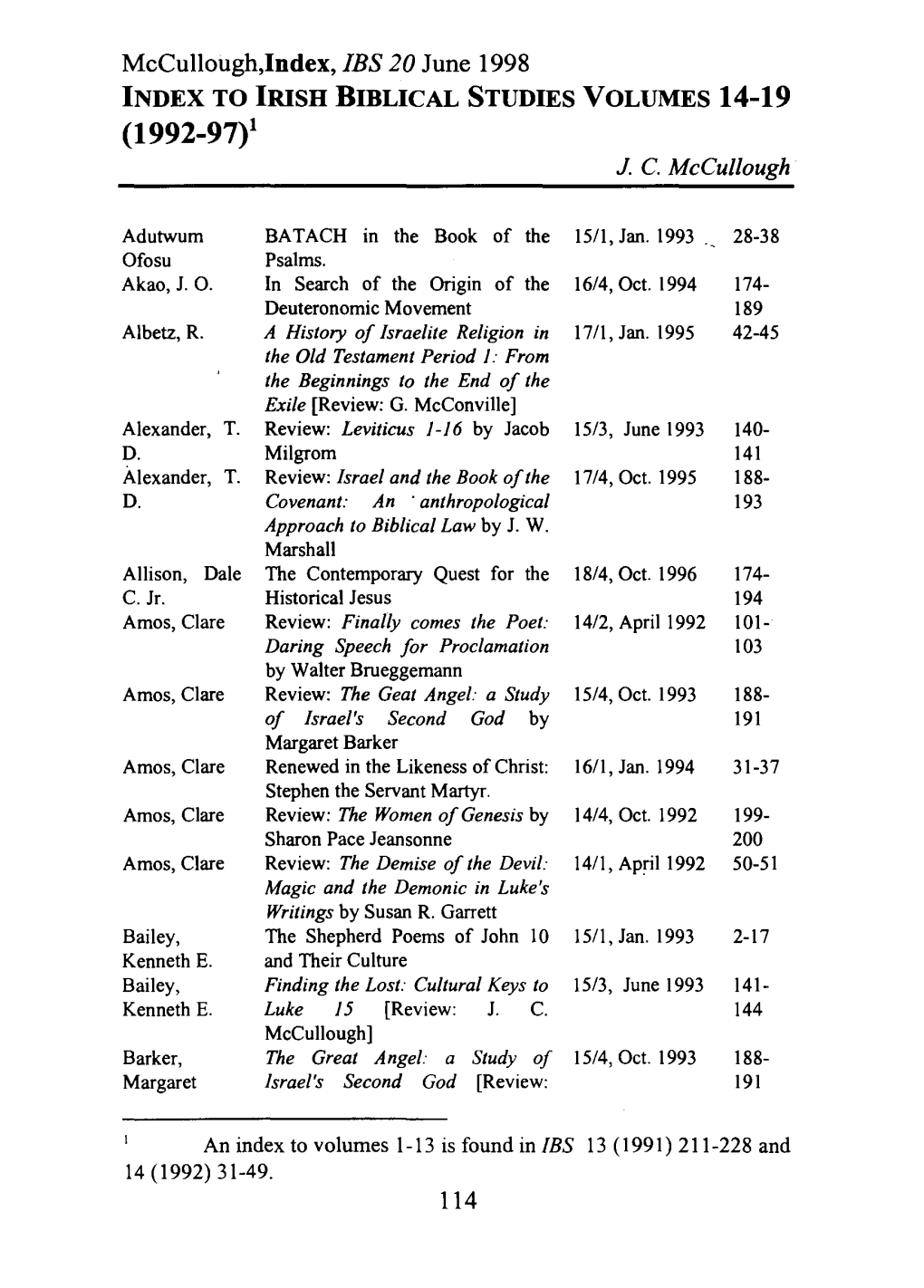 Irish Biblical Studies 20.3