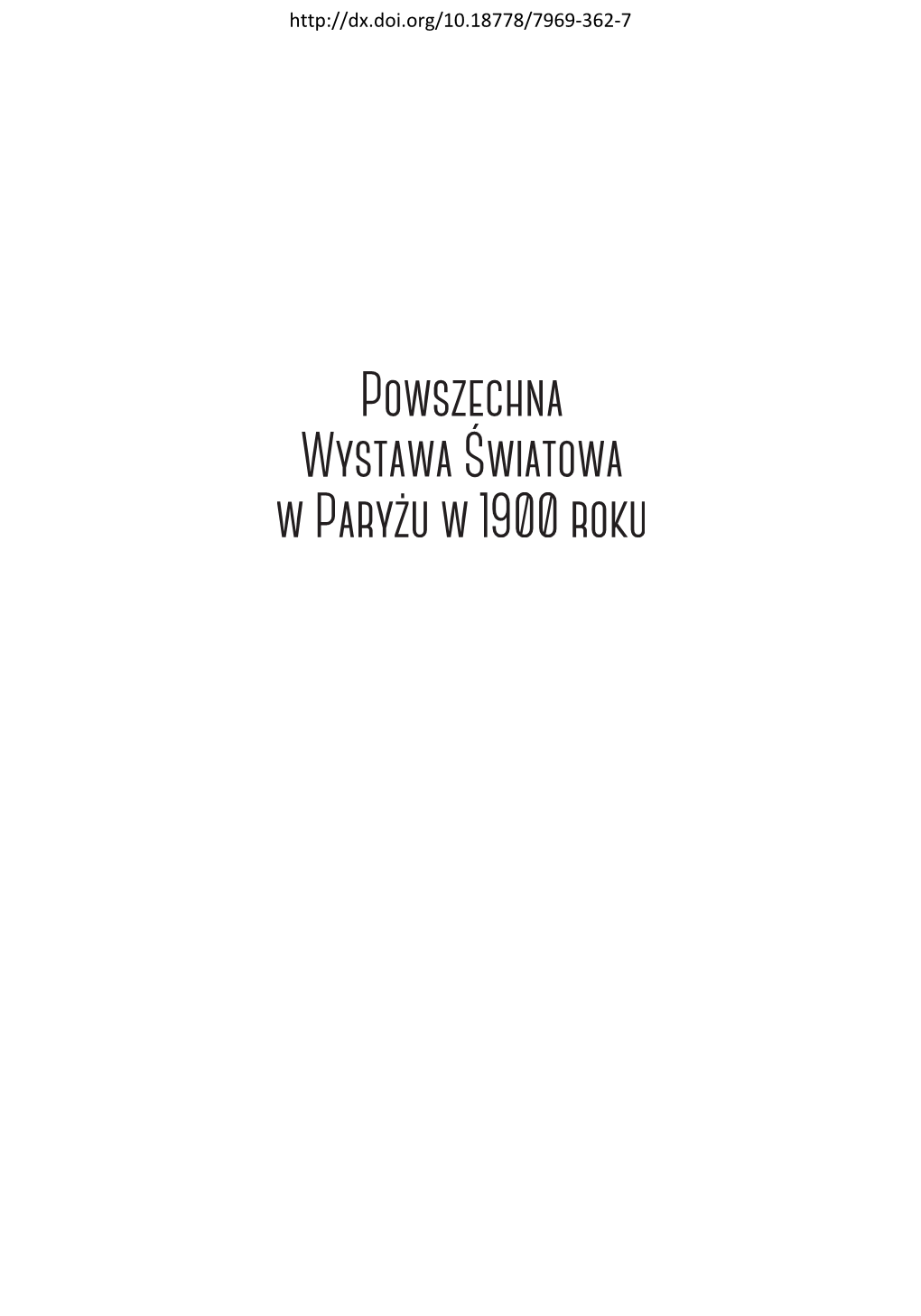 Powszechna Wystawa Światowa W Paryżu W 1900 Roku. Splendory