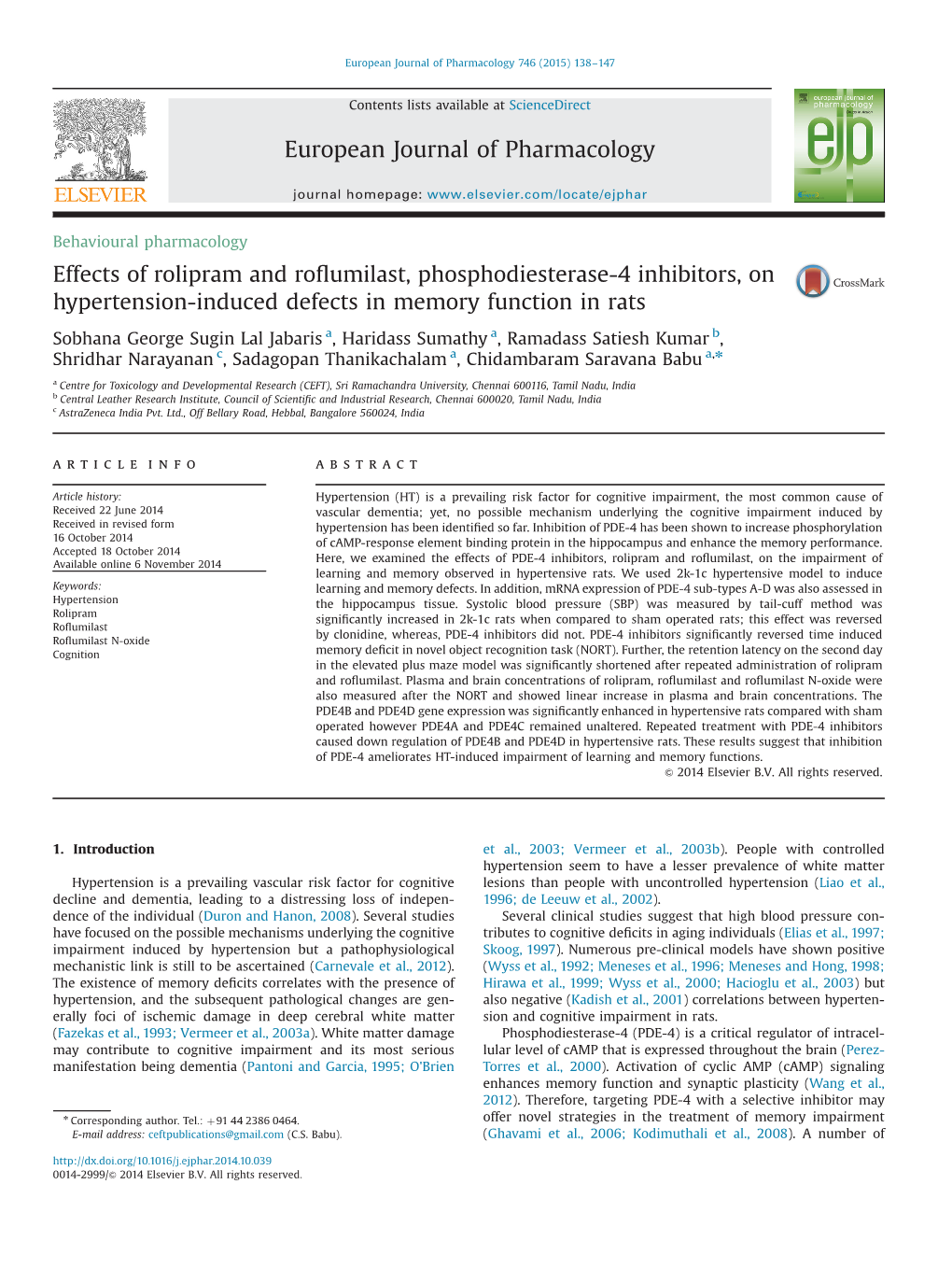 Effects of Rolipram and Roflumilast, Phosphodiesterase-4 Inhibitors, On