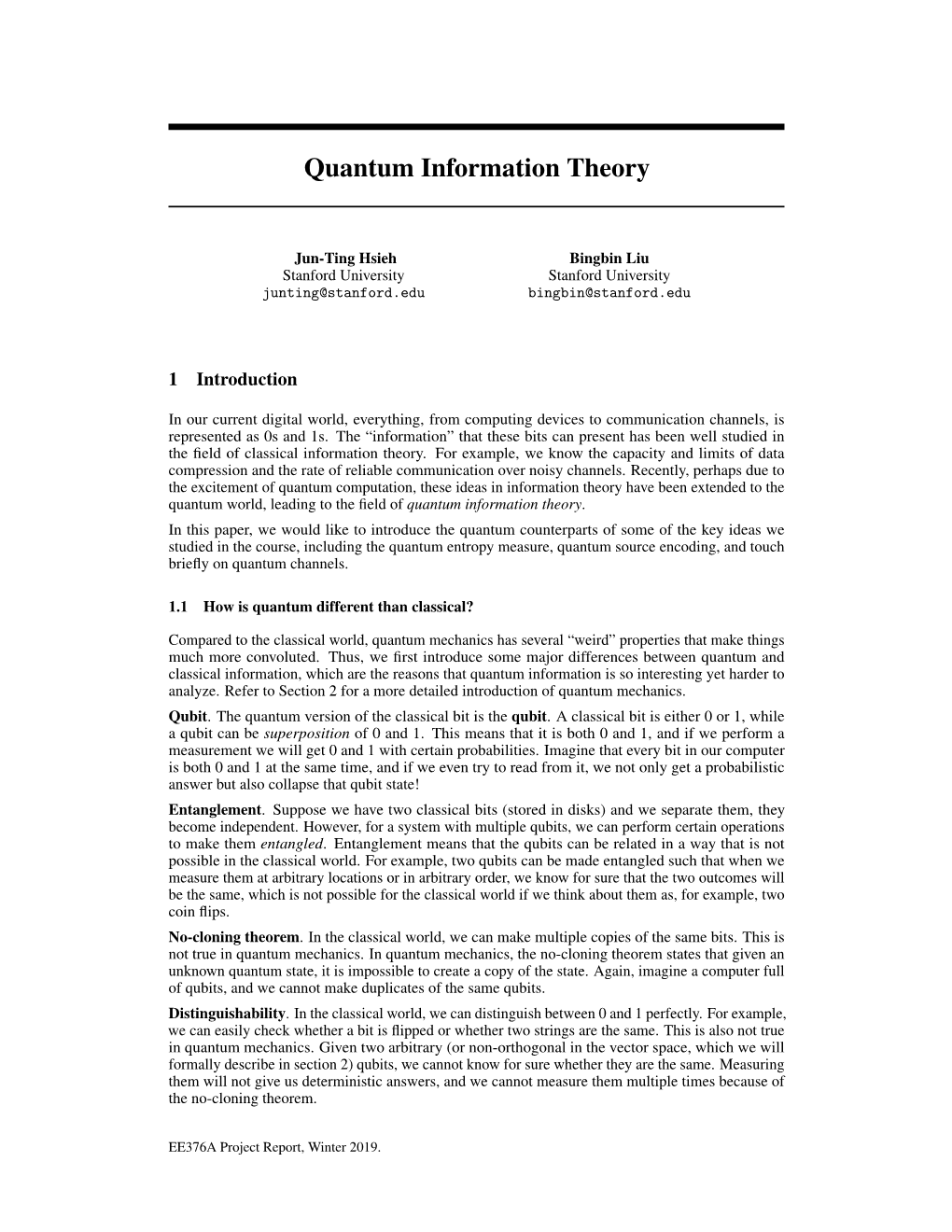 Quantum Information Theory