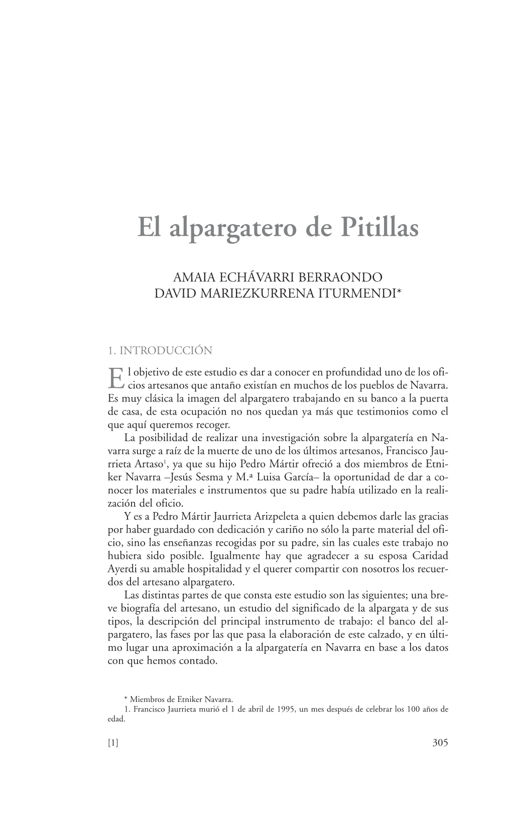 El Alpargatero De Pitillas