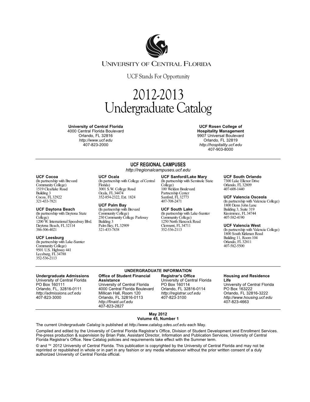 2012-2013 Undergraduate Catalog