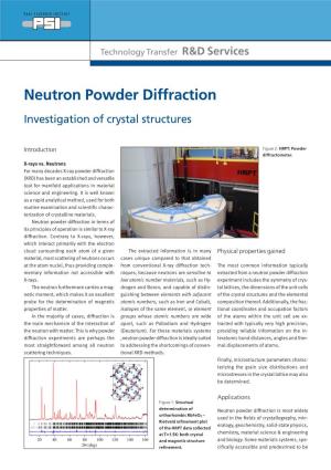 Neutron Powder Diffraction Investigation of Crystal Structures