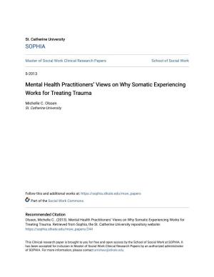 Mental Health Practitioners' Views on Why Somatic Experiencing Works