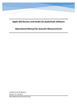 Apple Ios Devices and Studio Six Audiotools Software Operational