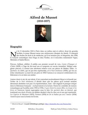 Alfred De Musset (1810-1857)