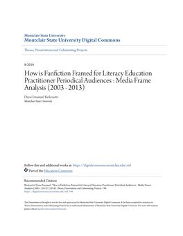 How Is Fanfiction Framed for Literacy Education Practitioner Periodical