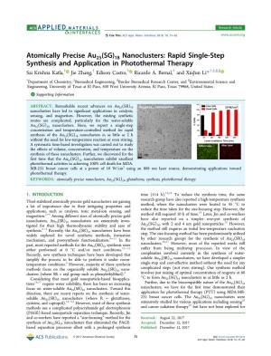 Atomically Precise Au25(SG)18 Nanoclusters