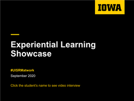 Experiential Learning Showcase