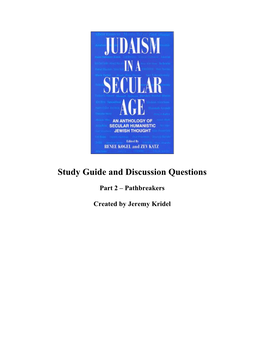 Study Guide – Judaism in a Secular Age - Pathbreakers