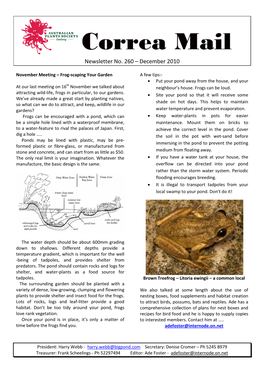 Newsletter No. 260 – December 2010