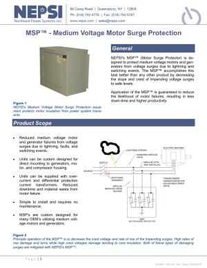 MSP™ - Medium Voltage Motor Surge Protection