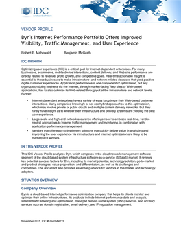 Dyn's Internet Performance Portfolio Offers Improved Visibility, Traffic Management, and User Experience