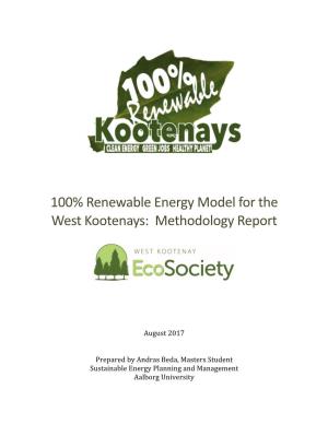 100% Renewable Energy Model for the West Kootenays: Methodology Report