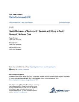 Spatial Behavior of Backcountry Anglers and Hikers in Rocky Mountain National Park