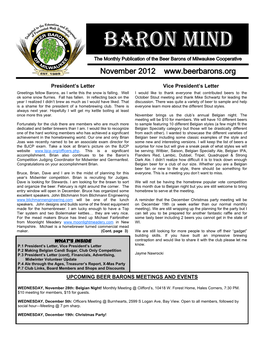 Baron Mind Monthly Newsletter