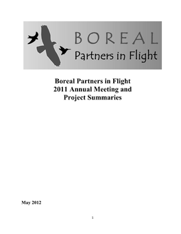 Boreal Partners in Flight 2011 Annual Meeting and Project Summaries