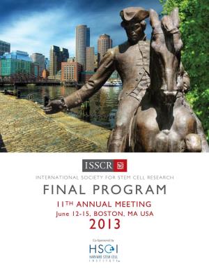 Isscr 2013 Program Book