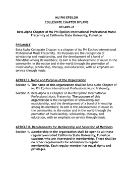 Mu Phi Epsilon International Bylaws