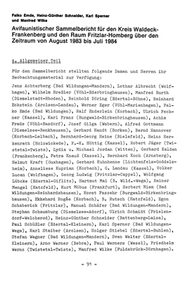 Avifaunistischer Sammelbericht Für Den Kreis Waldeck- Frankenberg Und Den Raum Fritzlar-Homberg Über Den Zeitraum Von August 1983 Bis Juli 1984