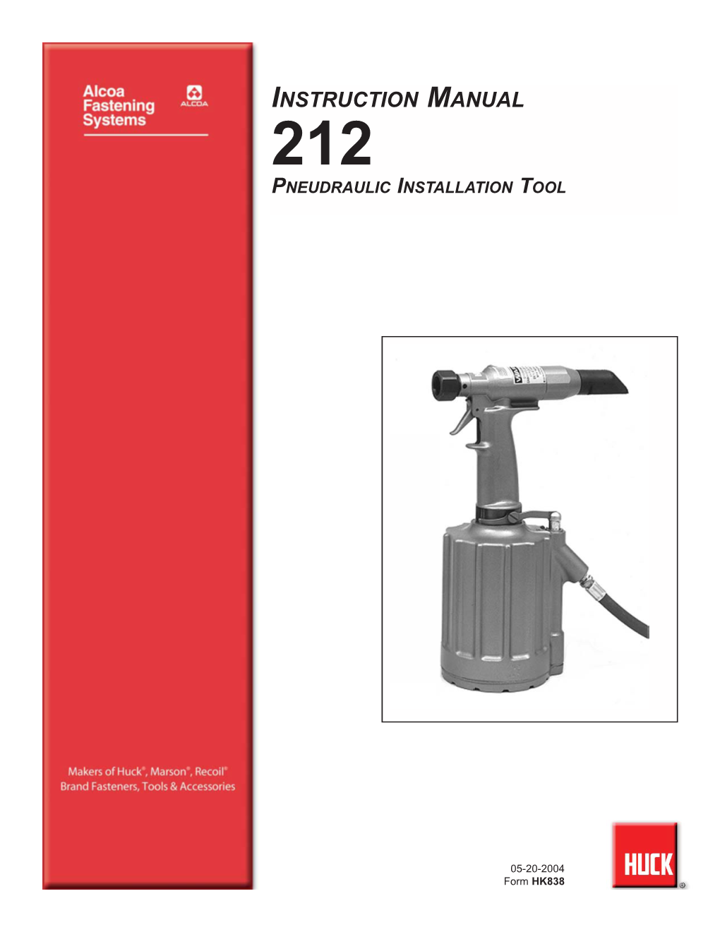 Instruction Manual 212 Pneudraulic Installation Tool