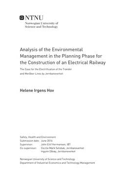 Analysis of the Environmental Management in the Planning Phase for the Construction of an Electrical Railway