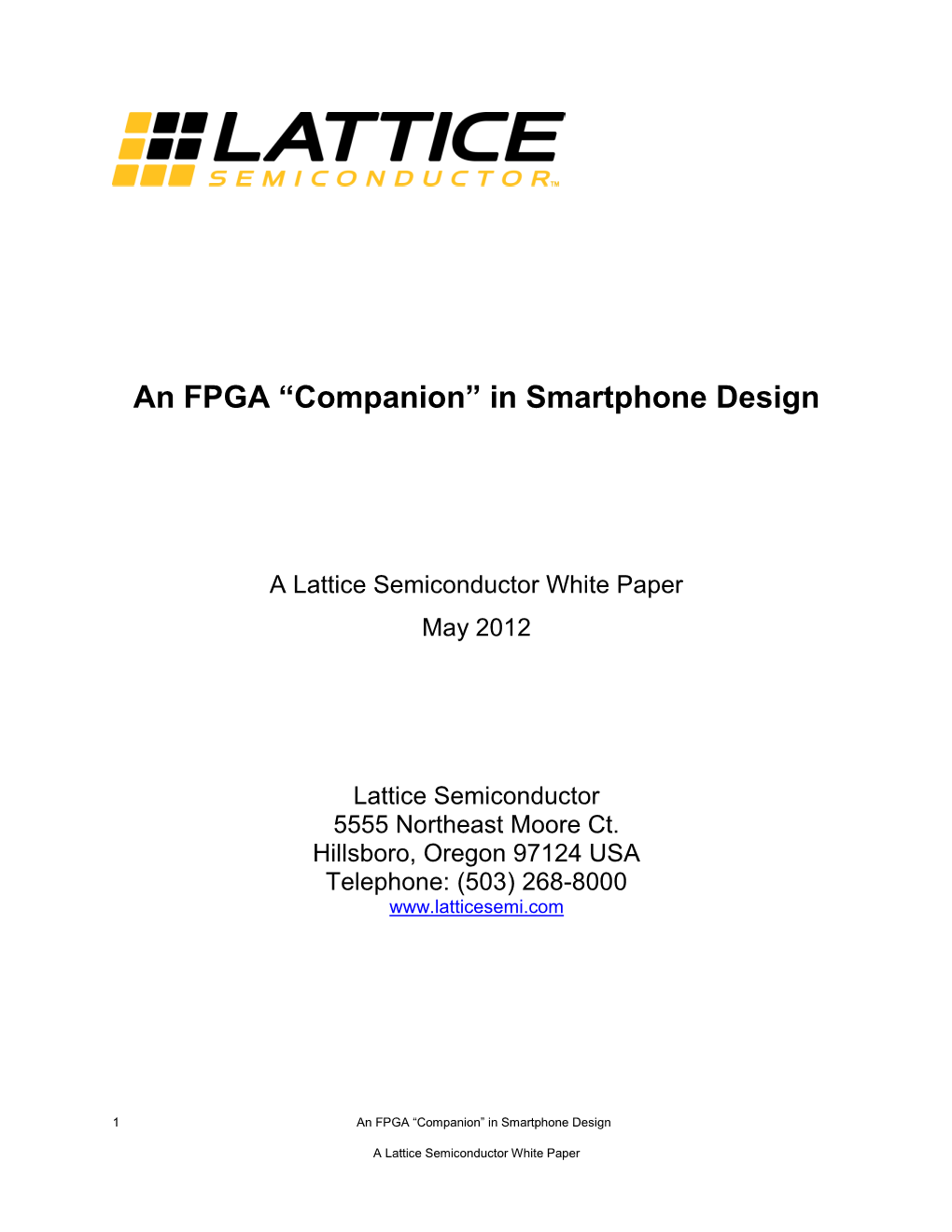 An FPGA “Companion” in Smartphone Design