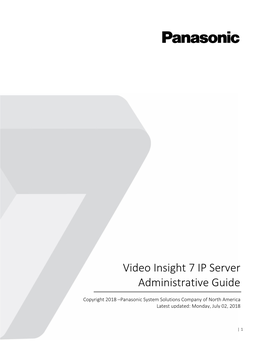 Video Insight 7 IP Server Administrative Guide
