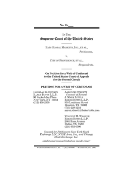 Supreme Court of the United States ———— BATS GLOBAL MARKETS, INC., ET AL., Petitioners, V