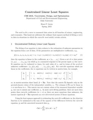 Constrained Linear Least Squares CEE 201L