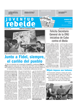 CARTELERA DOMINGO 14 DE SEPTIEMBRE DE 2014 Juventud Rebelde DOMINGO 14 LUNES 15 MARTES 16 MIÉRCOLES 17 JUEVES 18 VIERNES 19 SÁBADO 20