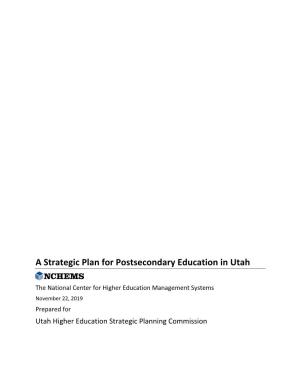 A Strategic Plan for Postsecondary Education in Utah