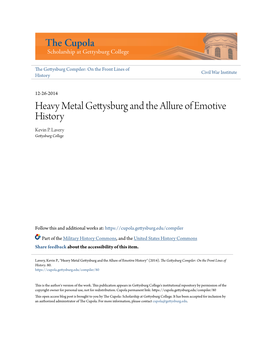 Heavy Metal Gettysburg and the Allure of Emotive History Kevin P