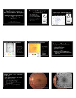 High Resolution Imaging in Patients with Retinal Dystrophies