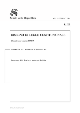 Disegno Di Legge Costituzionale