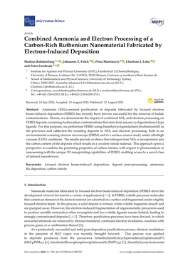Combined Ammonia and Electron Processing of a Carbon-Rich Ruthenium Nanomaterial Fabricated by Electron-Induced Deposition