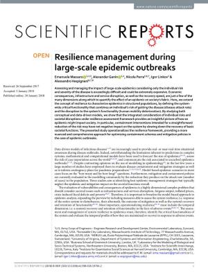 Resilience Management During Large-Scale Epidemic Outbreaks